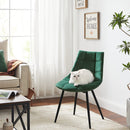 Segenn's Modern Eetkamerstoel - Set van 2 - Groen - Metaalpoot - Fluweel