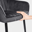 Segenn's Eetkamerstoelen - Eetkamerstoelen set van 6 - woonkamerstoel - blauw - Metaalpoot - Fluweel - Velvet eetstoel - grijs