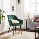 Segenn's eetkamerstoel - Fluweel - fauteuil - zitbreedte 49 cm, metalen poten - belastbaar tot 110 kg - groen