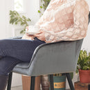 Segenn's eetkamerstoelen- Fluweel - fauteuils - set van 2 - gestoffeerde stoelen met armleuningen - zitbreedte 49 cm - metalen poten - fluwelen hoes - belastbaar tot 110 kg - lichtgrijs