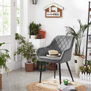 Segenn's eetkamerstoelen- Fluweel - fauteuils - set van 2 - gestoffeerde stoelen met armleuningen - zitbreedte 49 cm - metalen poten - fluwelen hoes - belastbaar tot 110 kg - lichtgrijs