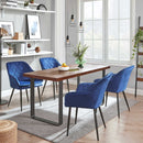 Segenn's Moscow Eetkamerstoelen Loui - woonkamerstoel - blauw - Metaalpoot - Fluweel - Velvet eetstoel