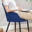 Segenn's Moscow Eetkamerstoelen Loui - woonkamerstoel - blauw - Metaalpoot - Fluweel - Velvet eetstoel