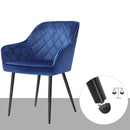 Segenn's Moscow Eetkamerstoelen Loui - woonkamerstoel - blauw - Metaalpoot - Fluweel - Velvet eetstoel
