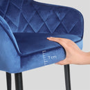 Segenn's Moscow Eetkamerstoelen Loui - woonkamerstoel - blauw - Metaalpoot - Fluweel - Velvet eetstoel
