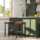 Segenn's Pekin Barkruk - Barkruk Set van 2 - Barstoel - Max. Draagvermogen 120 KG - Kruk - Leer - Bruin