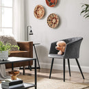 Segenn's Eetkamerstoel - Eetkamerstoel set van 2  - metalen poten - fluweel - belastbaar tot 110 kg - Grijs