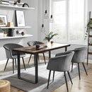 Segenn's Eetkamerstoel - Eetkamerstoel set van 2  - metalen poten - fluweel - belastbaar tot 110 kg - Grijs