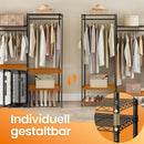 SEGENN Bologna Vrijstaand Garderoberek – Industrieel Metalen Kledingrek met Opbergplanken-Sterke Open Garderobe voor Jassen, Kleding en Schoenen