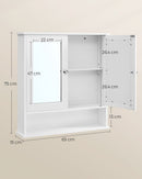 Segenn's Modena Wandgemonteerde Badkamerspiegelkast in Wit – Modern Design met Open Opbergvak voor Gemakkelijke Toegang tot Dagelijkse Badkamerbenodigdheden