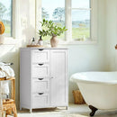 Segenn's Genoa Badkamer opbergkast smal met 4 lades – stijlvolle witte kast (Cloud White) voor extra opbergruimte