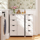 SEGENN Venice Badkamerkast met 4 Lades – Smalle Zijkast voor Extra Opbergruimte-Staande Badkamer Zijkast – Kast met 4 Lades en Compact Design