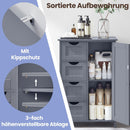 Segenn's Brescia Staande badkamerkast – smalle opbergkast voor kleine badkamers-stijlvolle smalle kast met deuren en lades