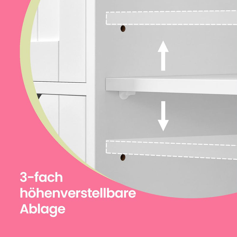 SEGENN Naples Badkamerkast | Smal & Stijlvol | Zijkast-Compacte Zijkast voor Badkamer – Ideaal voor Kleine Ruimtes