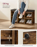 Segenn's Brescia Schoenenbank met Opbergruimte – 30×87×48 cm – Vintage Bruin-Grijs – Gestoffeerde Zitting