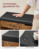 Segenn's Naples Schoenenbank met Gestoffeerde Zitting – Vintage Bruin – Houten Opbergbank voor Schoenen