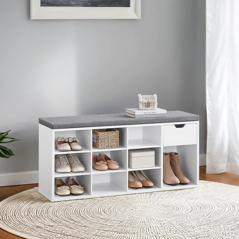 Segenn's Trento Schoenenbank met Open Vakken – Praktische Opbergbank voor de Hal-Moderne Schoenenbank met Open Compartimenten