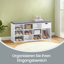 Segenn's Trento Schoenenbank met Open Vakken – Praktische Opbergbank voor de Hal-Moderne Schoenenbank met Open Compartimenten
