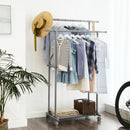 Segenn's kledingrek op wielen - kledingrek - uittrekbare kapstok - belastbaar tot 70 kg, (87-150) x 52 x 166 cm - grijs