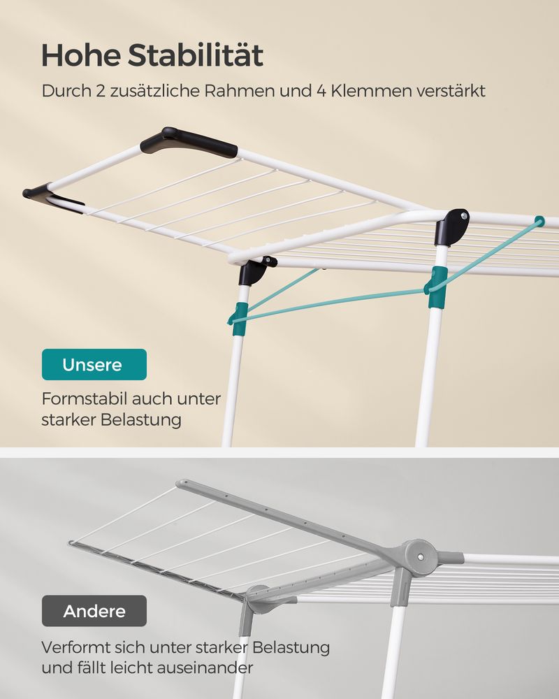 SEGENN Rimini Kledingrek met Extra Sokkenhouder – Praktisch en Ruimtebesparend-Vrijstaand Kledingrek met Sokkenrek-Opbergruimte voor Sokken of Accessoires