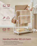 SEGENN Lecce Stijlvolle handdoekhouder met 3 stangen – Cloud White & Naturel Beige-Minimalistisch handdoekrek