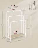 SEGENN Lecce Stijlvolle handdoekhouder met 3 stangen – Cloud White & Naturel Beige-Minimalistisch handdoekrek