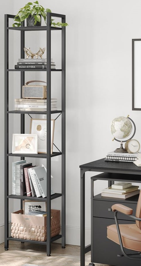 Segenn's Naples Boekenkast met 6 Lagen en Handgrepen – Stevige Open Kast voor Woonkamer of Kantoor