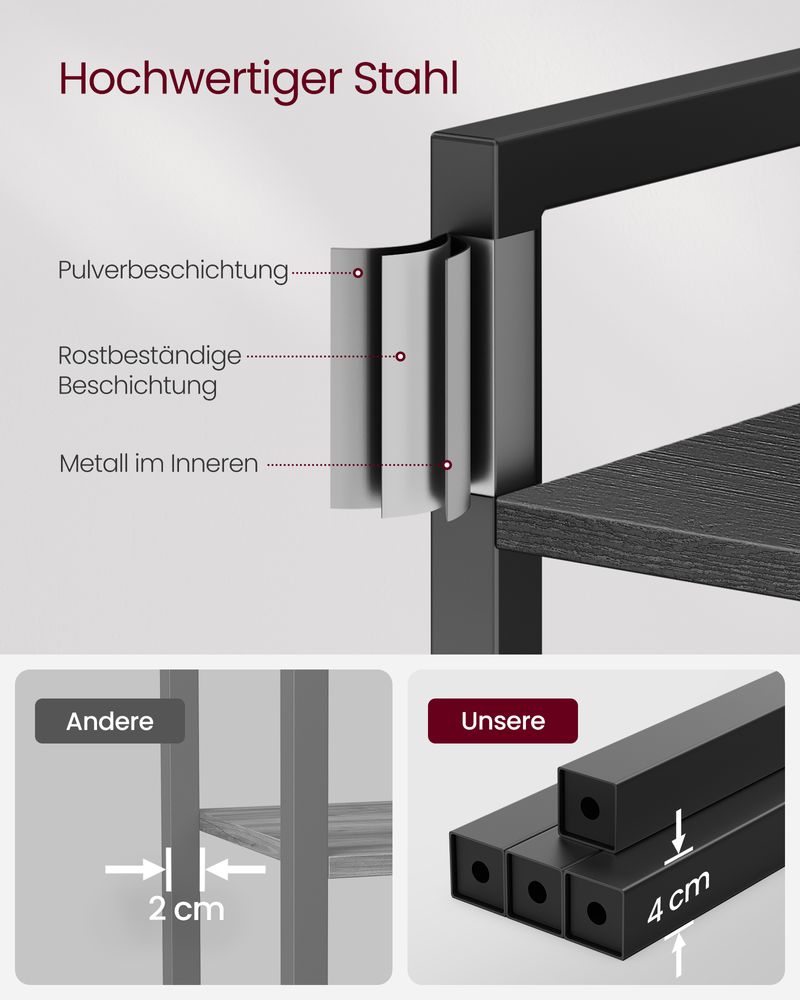 Segenn's Naples Boekenkast met 6 Lagen en Handgrepen – Stevige Open Kast voor Woonkamer of Kantoor