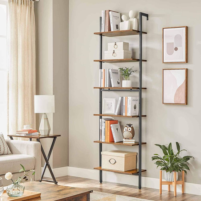 Segenn's Parma Industriële Vrijstaande Boekenkast met 6 Planken-Stoer Industriëel Rek-Robuust Vrijstaand Opbergrek