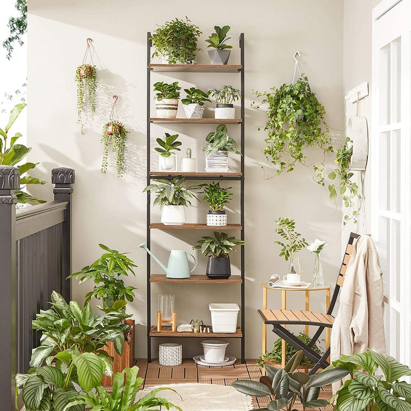 Segenn's Parma Industriële Vrijstaande Boekenkast met 6 Planken-Stoer Industriëel Rek-Robuust Vrijstaand Opbergrek