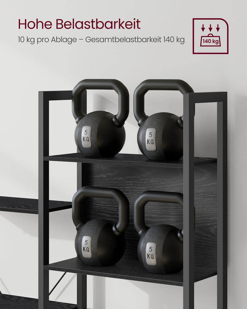 Segenn's Verona Hoge Vrijstaande Boekenkast 14 Lagen – Metaalframe Open Kast voor Woonkamer of Kantoor