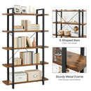 Segenn's Naples Stevig Vrijstaand Opbergrek met 5 Planken-Robuuste Vrijstaande-Industriële Vrijstaande Boekenkast