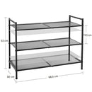 Segenn's Schoenenkast - Schoenenrek - met 3 planken - voor 9-12 paar schoenen - Zwart