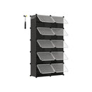 Segenn's Verona Schoenenrek met 10 Vakken – Zwart – Ruime Schoenenkast met Open Compartimenten