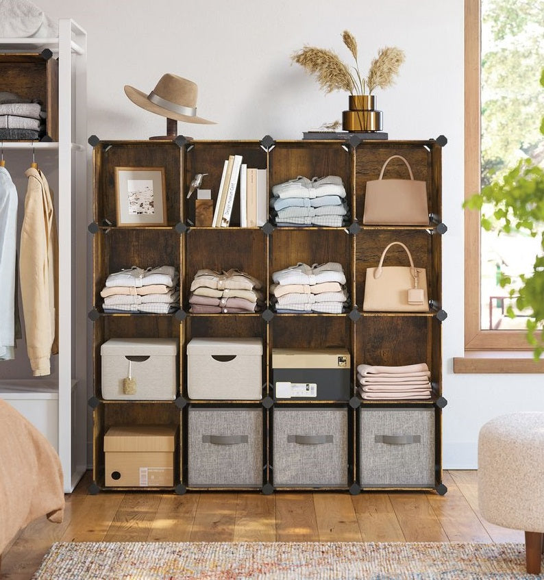 Segenn's Novara Stapelbaar Schoenenrek voor Slaapkamer – Vintage Bruin – Ruimtebesparend Opbergrek voor Schoenen