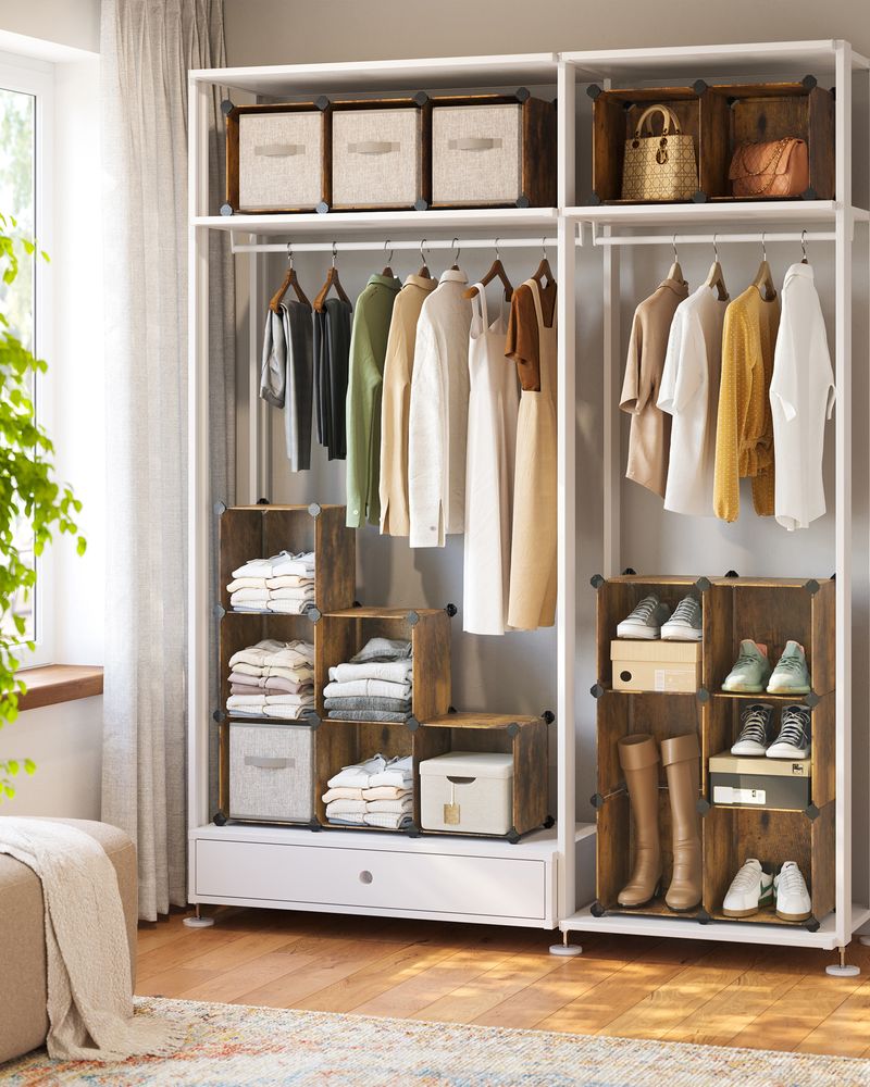 Segenn's Novara Stapelbaar Schoenenrek voor Slaapkamer – Vintage Bruin – Ruimtebesparend Opbergrek voor Schoenen