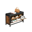 Segenn's Cardiff Schoenenbank - Zitbank met opbergruimte - Metaal-Hout - Bruin-Zwart