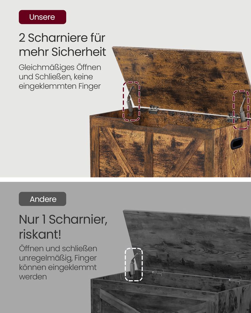 Segenn's Como Opbergbank in Schuurstijl – Vintage Bruin – Bankje met Ruimte voor Schoenen of Accessoires