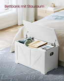 Segenn's Forli Opbergbank in Schuurstijl – Wit – Bankje met Ruimte voor Schoenen of Accessoires