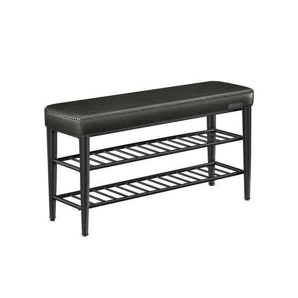 Segenn's Turin EKHO Collection Schoenenbank met Stiksel – 30×100×50 cm – Inktzwart – Moderne Halbank