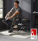 Segenn's Turin EKHO Collection Schoenenbank met Stiksel – 30×100×50 cm – Inktzwart – Moderne Halbank