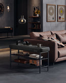 Segenn's Turin EKHO Collection Schoenenbank met Stiksel – 30×100×50 cm – Inktzwart – Moderne Halbank