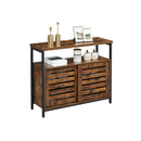 Segenn's Dressoir - Kast met 2 Schuifdeuren - Opbergkast - Industrieel design - Vintage Bruin-Zwart