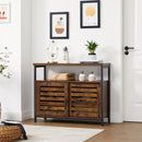 Segenn's Dressoir - Kast met 2 Schuifdeuren - Opbergkast - Industrieel design - Vintage Bruin-Zwart