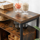 Segenn's Dressoir - Kast met 2 Schuifdeuren - Opbergkast - Industrieel design - Vintage Bruin-Zwart