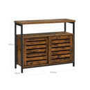 Segenn's Dressoir - Kast met 2 Schuifdeuren - Opbergkast - Industrieel design - Vintage Bruin-Zwart