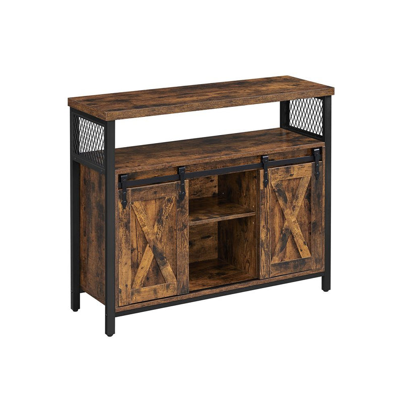 SEGENN Naples Dressoir met schuifdeuren – 2-deurs opbergkast voor woonkamer-Houten dressoir met 2 schuifdeuren – industrieel design