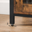 Segenn's Dressoir - Keukenkast - Opbergkast met 2 Transparante Glazen Deuren - Verstelbare Planken - voor Keuken - Eetkamer - 100 x 35 x 80 cm - Industriële Stijl - Vintage Bruin-Zwart