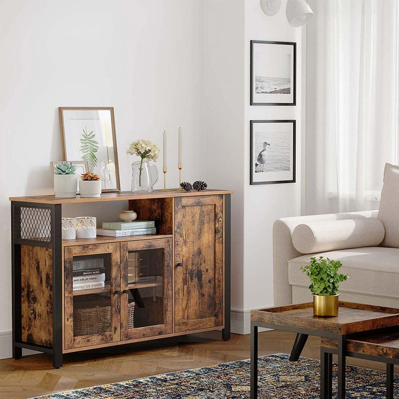 SEGENN Verona Moderne Keukenkast – 3-Deurs, Minimalistisch Design-Industriële Keukenkast met Drie Deuren