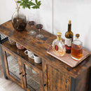 Segenn's Keukenkast met 3 deuren - Dressoir - keukenkast - opbergkast  eetkamer 110 x 33 x 75 cm - industrieel design - Vintage Bruin-zwart